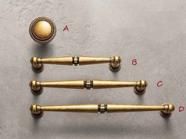 Colonial Drawer Pulls 96 128 160 mm, Antique Pewter/Bronze
