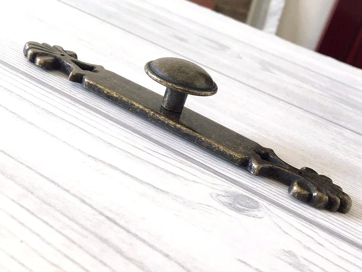 Antique Bronze Knob Backplate Cabinet Pull Dresser Drawer Knobs Retro Kitchen Hardware