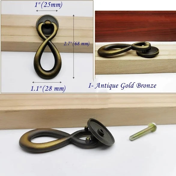 Antique Drop Drawer Pulls Vintage Style Gold Bronze Dresser Hardware