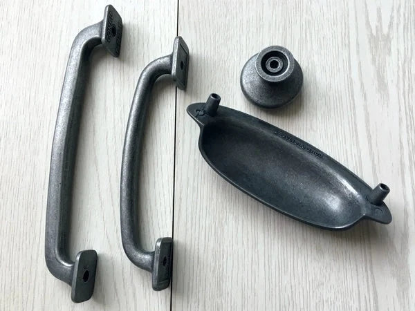 Antique Pewter Cabinet Pull Handles Hardware Dresser Pulls Drawer Knobs