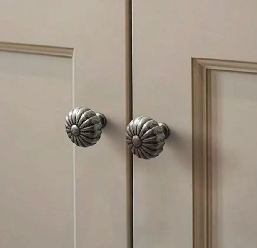 Antique Pewter Pumpkin Cabinet Knobs