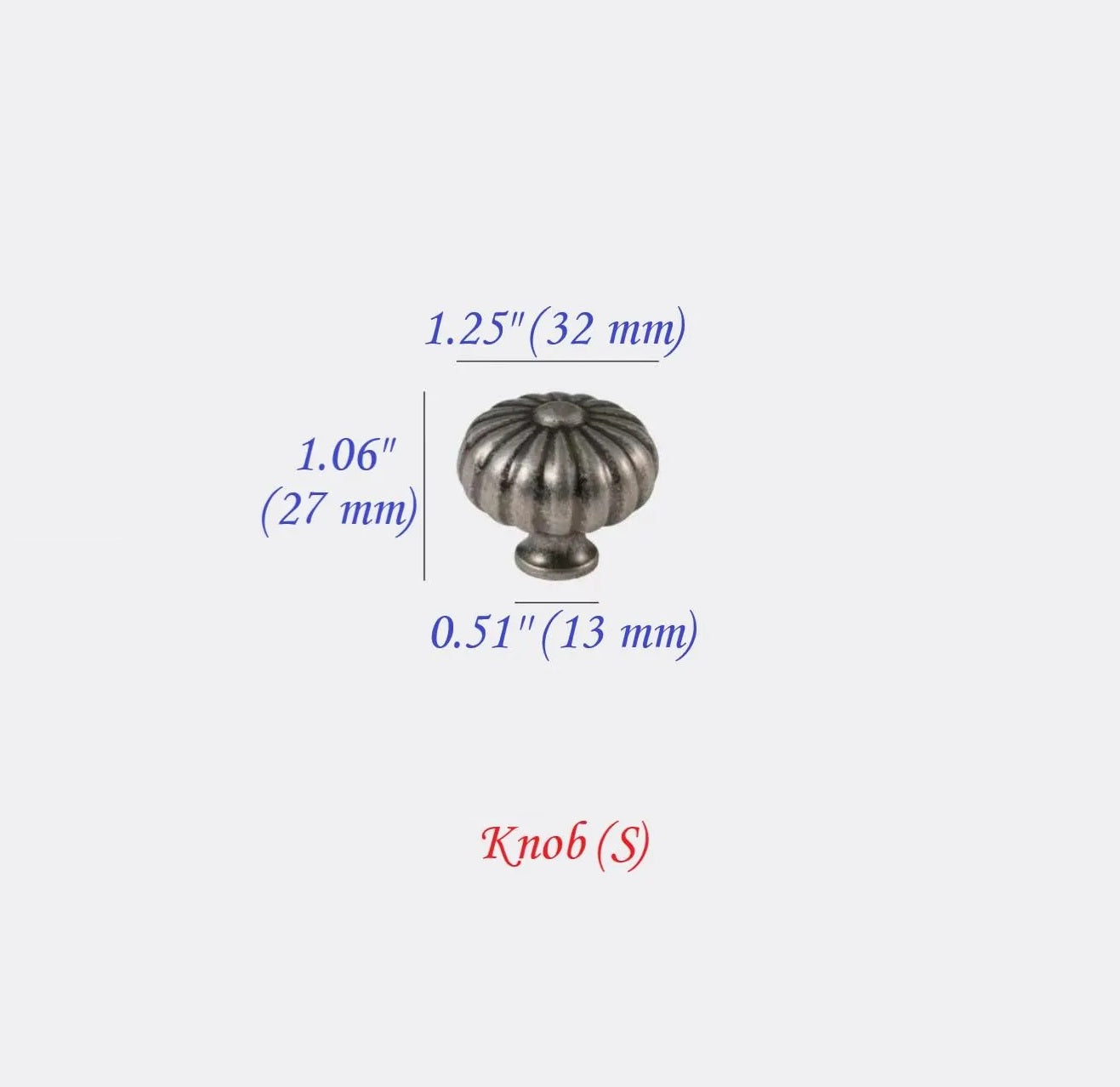 antique Pewter pumpkin knob