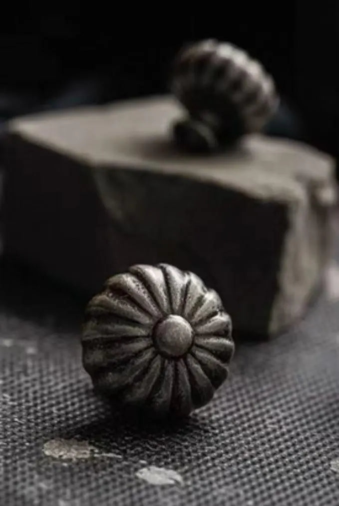 Antique Pewter Pumpkin Knobs Solid Brass