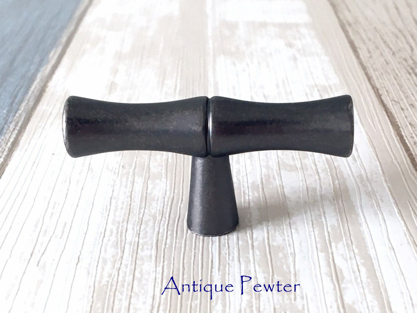 T Shaped Knob Bamboo Drawer Handles, Bronze Gold Pewter Nickel Chrome