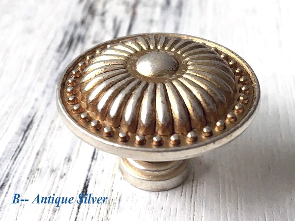 Cabinet Knob, Antique Silver Bronze Brass Black, Vintage Style Hardware