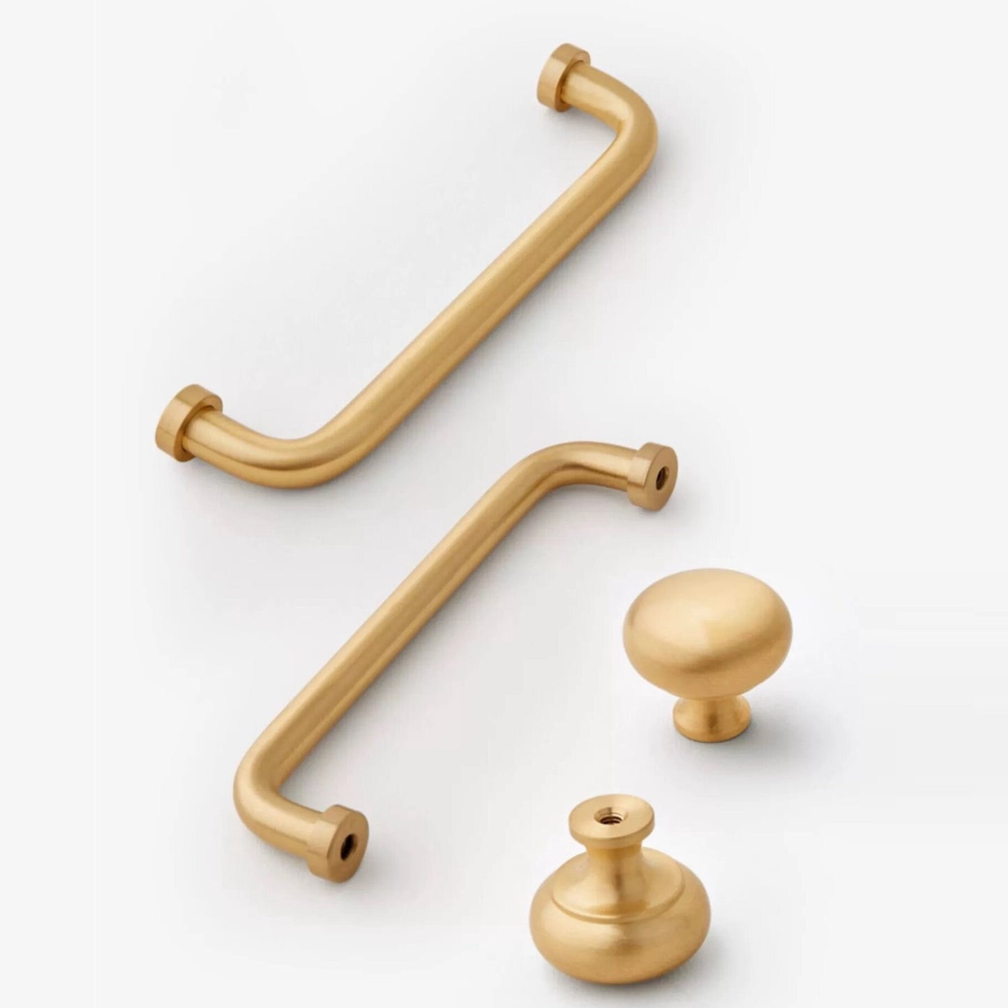 Brushed Brass Cabinet Pulls Gold Ball Drawer Knob Minimalist Lynns Hardware