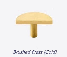 Half Circle, Quarter Moon, Drawer Knob, Brushed Gold, Nickel, Black