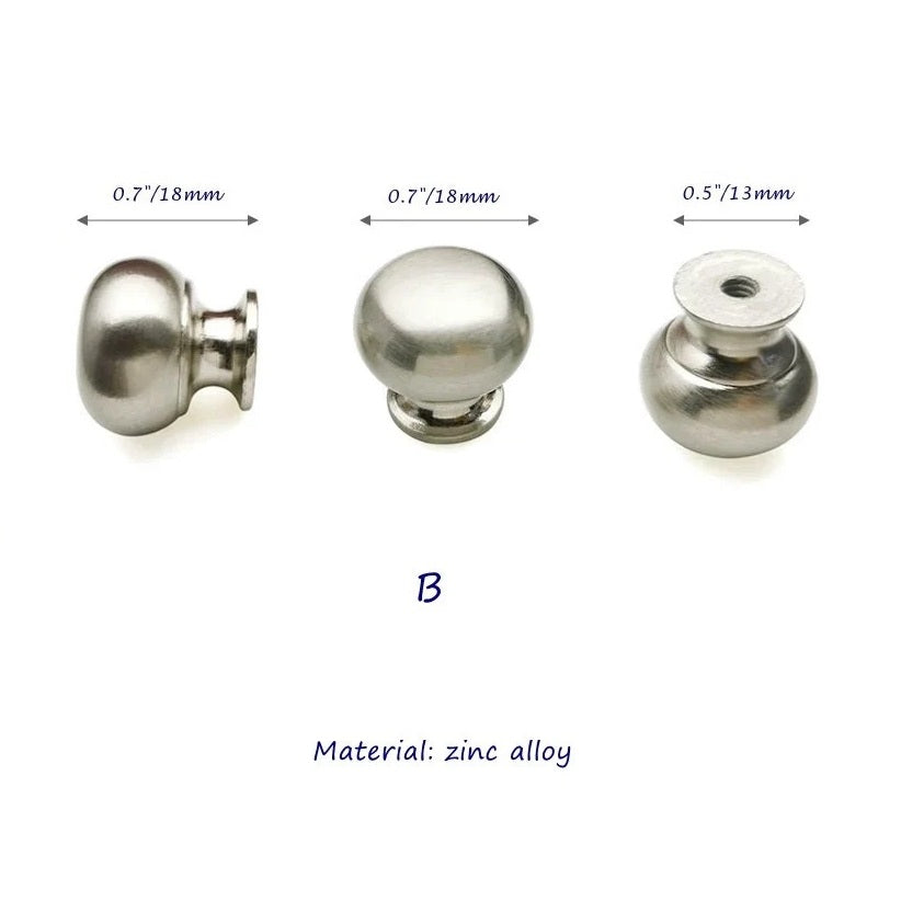 Nickel Cabinet Knobs, Egg Drawer Pulls, Modern Kitchen Hardware