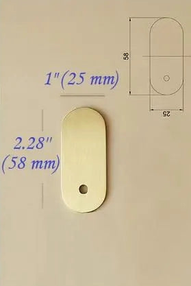 Backplate Brass Oval for Drawer Knobs Cabinet Pulls Brushed Gold Lynns Hardware 58 mm-hook