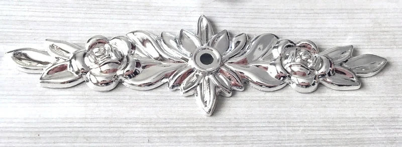 Backplate for Drawer Knobs Silver Floral Lynns Hardware