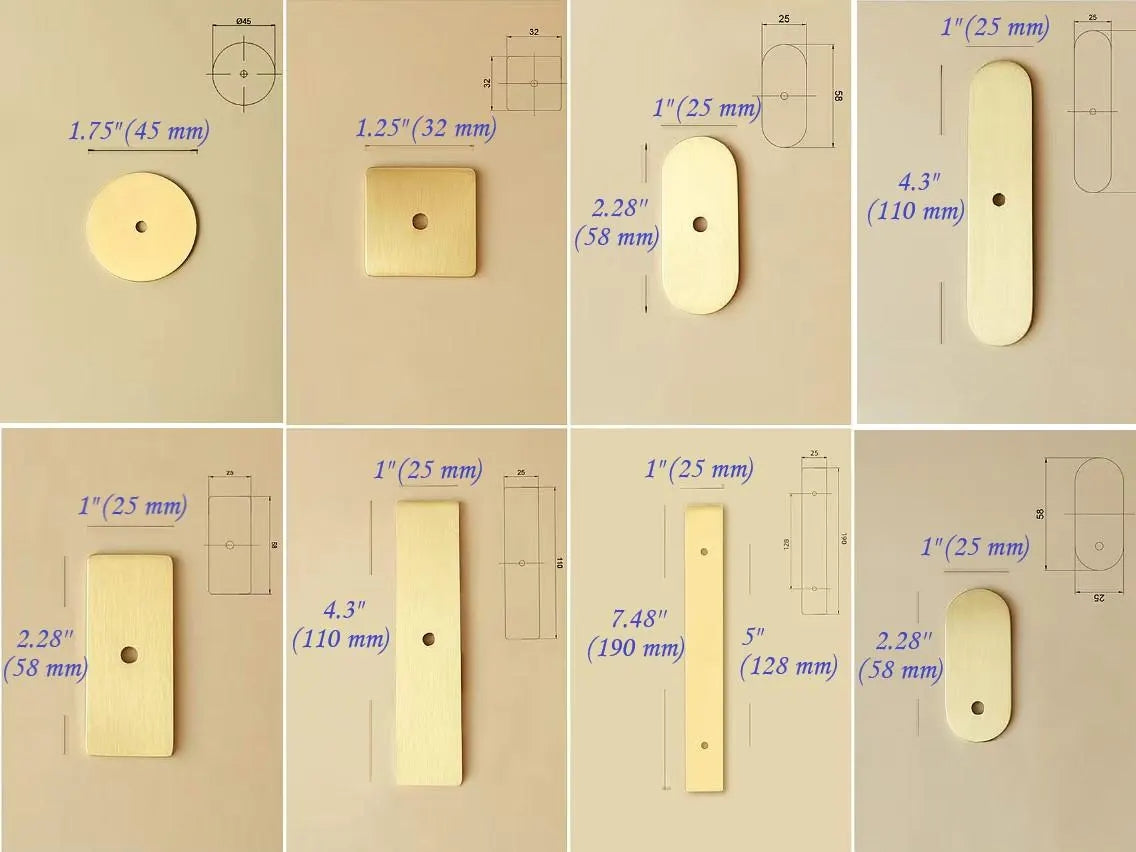 Backplates for Drawer Knobs Cabinet Pulls Brushed Brass Lynns Hardware