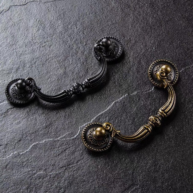Bail Drawer Pulls Antique Bronze Black 96 mm Retro Cabinet Hardware Classic