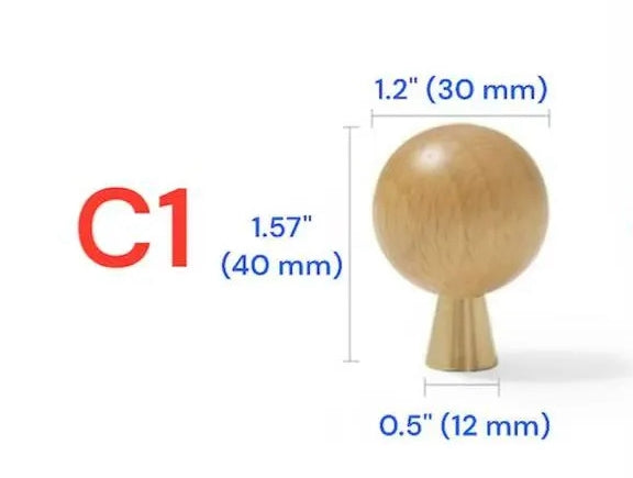 Beech Brass Knobs Drawer Pull Kitchen Cabinet Hardware