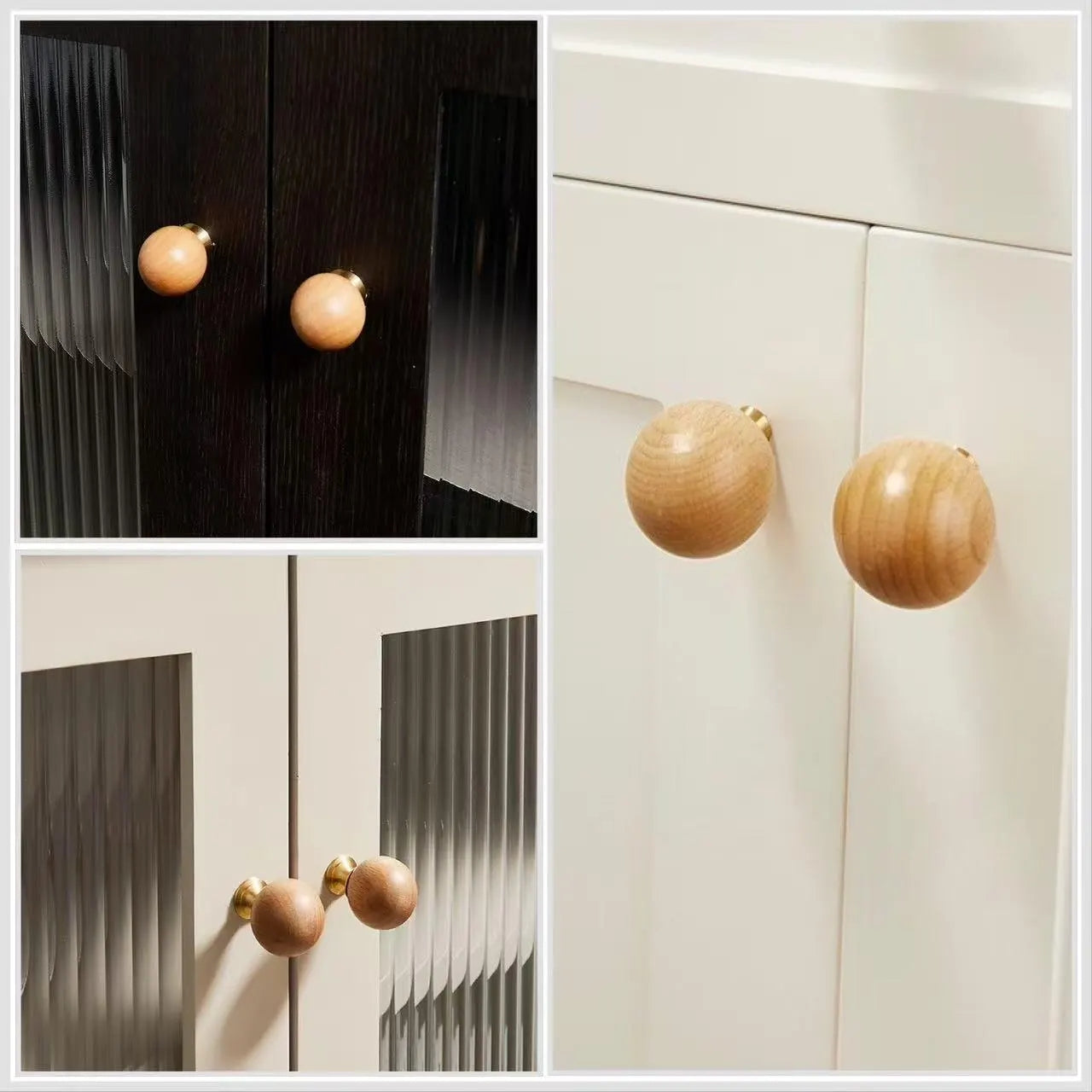 Beech Brass Knobs Kitchen Cabinet Hardware