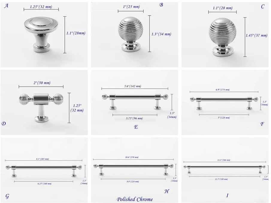 Brass European Kitchen Cabinet Bar Pulls - Gold/Chrome