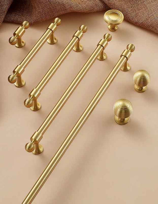 Brass European Kitchen Cabinet Bar Pulls - Gold/Chrome