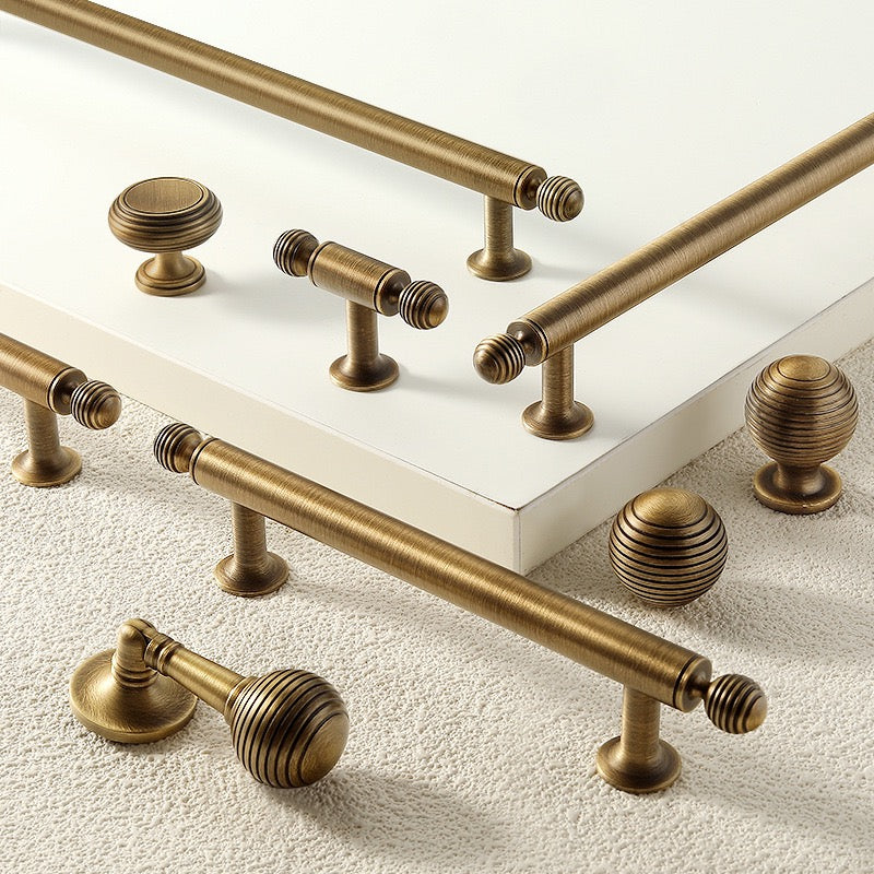 Beehive Cabinet Handles Knobs Antique Bronze Drawer Pulls Lynns Hardware Solid Brass