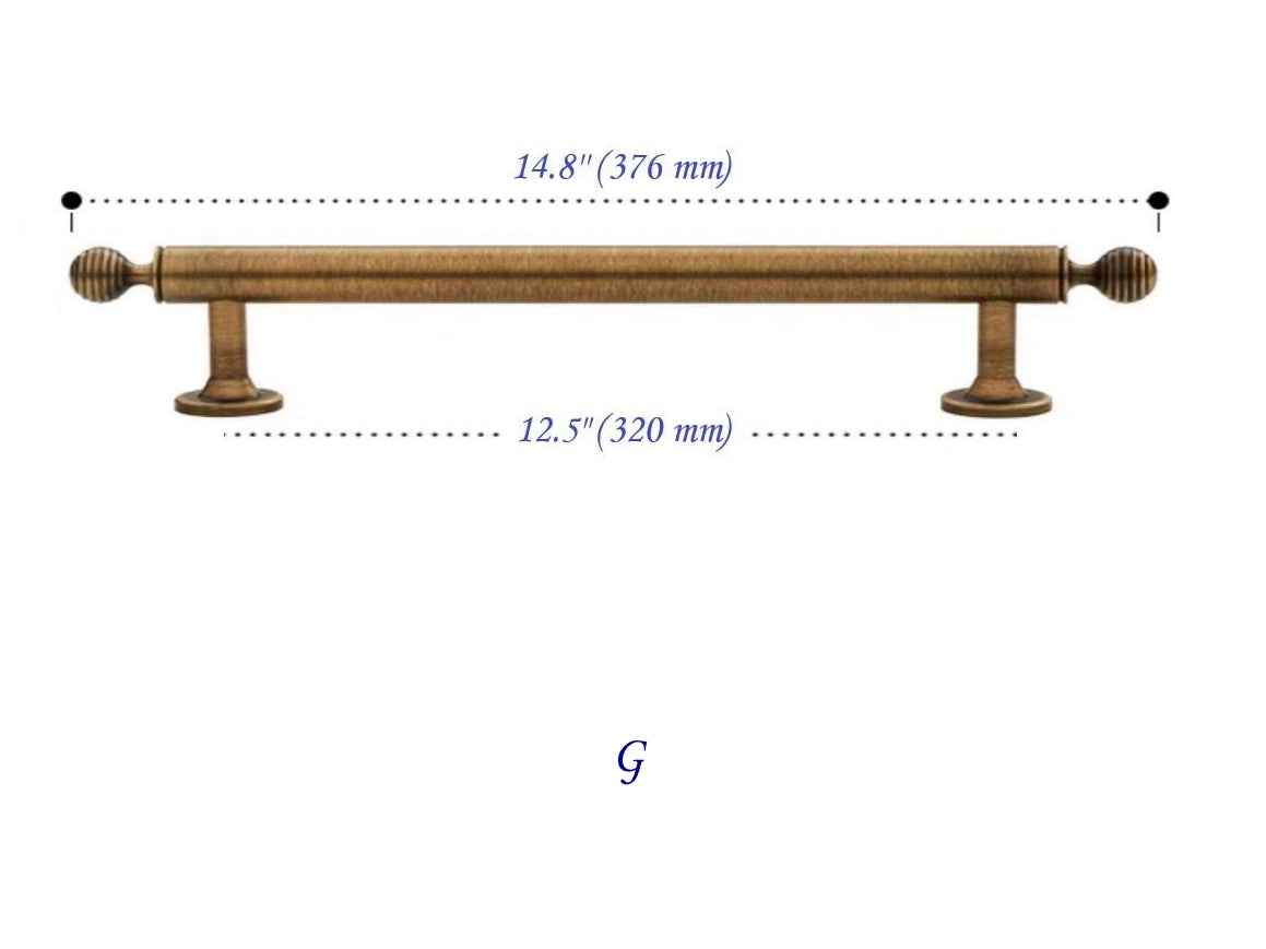 Beehive Brass Cabinet Pulls w. Drawer Knobs, Antique Bronze