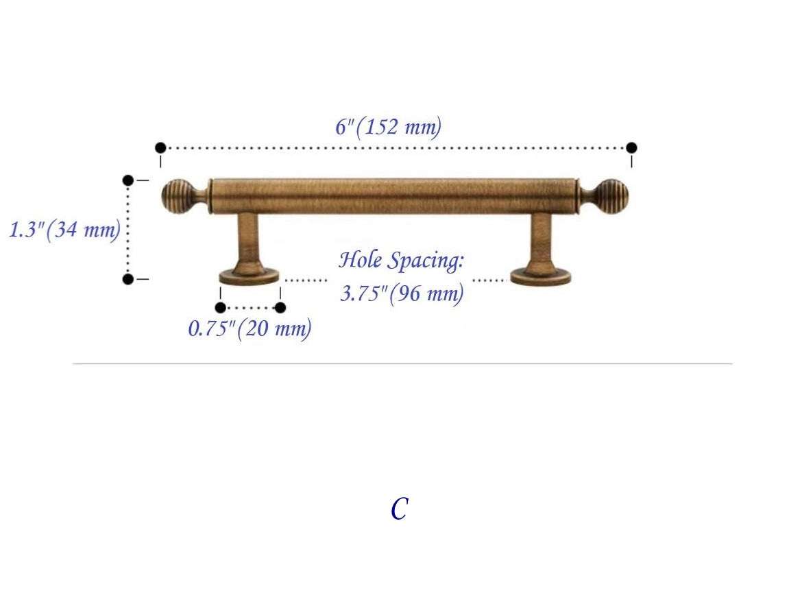 Beeive Cabinet Pull Antique Bronze 96 mm