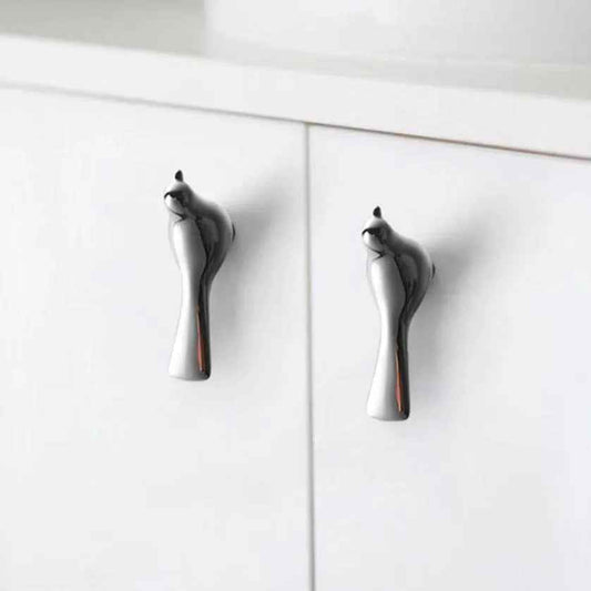 Polished Gold/Chrome Pigeon Cabinet Pull - Bird Drawer Knob