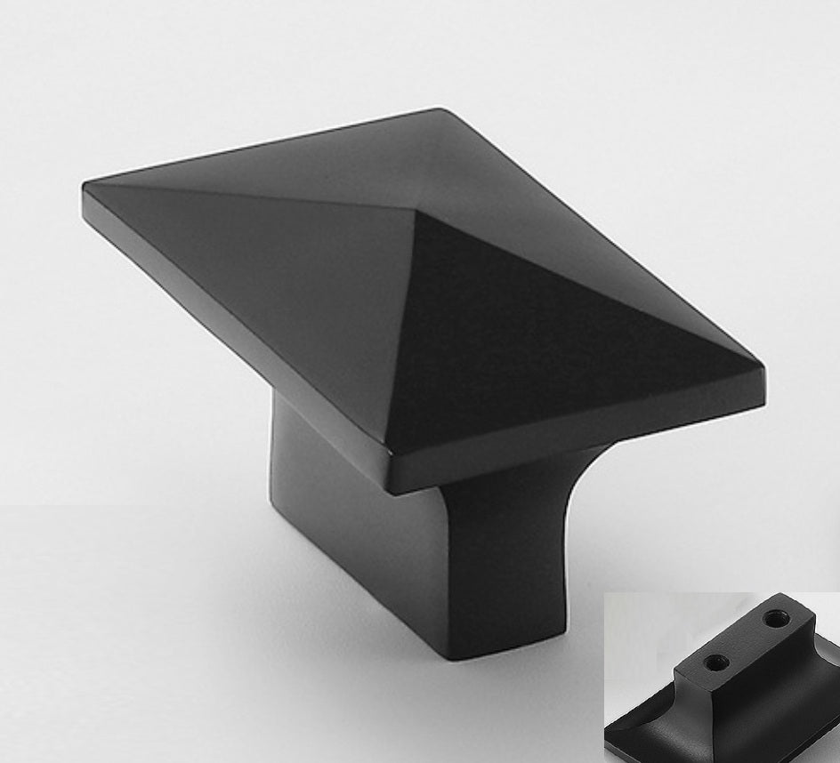 Black Rectangular Cabinet Pull 16 mm