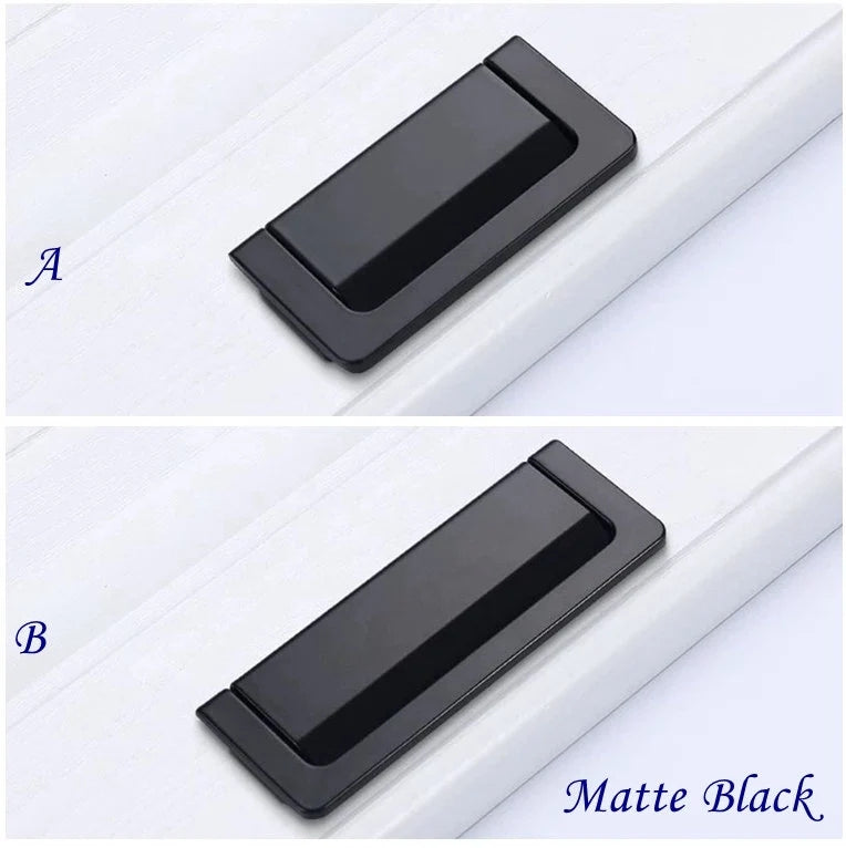 Black Bail Drawer Pull Drop Handles Backplate