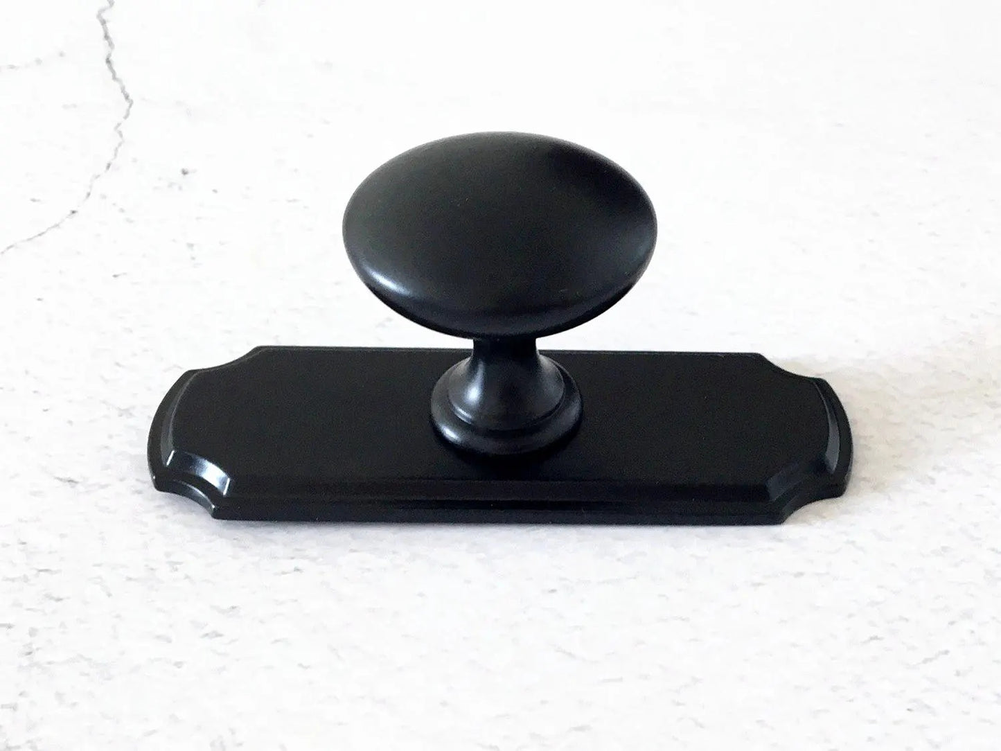Black Cabinet Pulls Backplate Dresser Drawer Knob Kitchen Hardware Modern