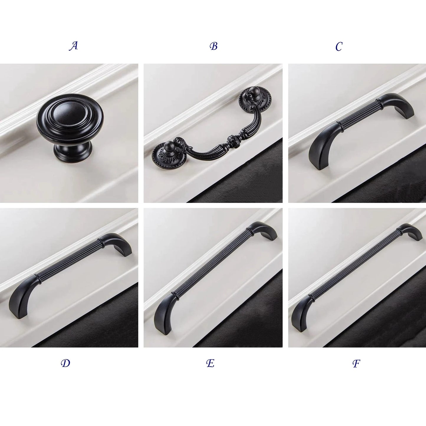 Black Drawer Handles Retro Kitchen Cabinet Hardware