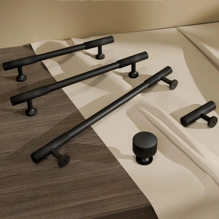 Black Fluted Brass Cabinet Pulls Lynns Hardware