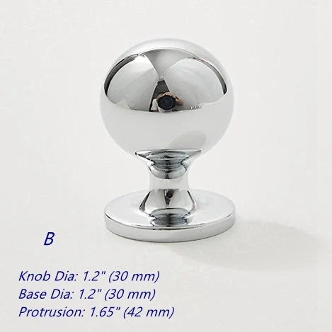 Brass Ball Cabinet Knob Silver Drawer Pull Lynns Harddware