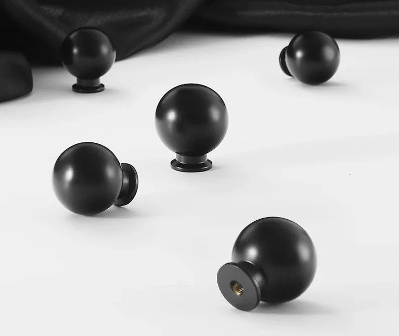 Brass Ball Knobs Drawer Pulls Black