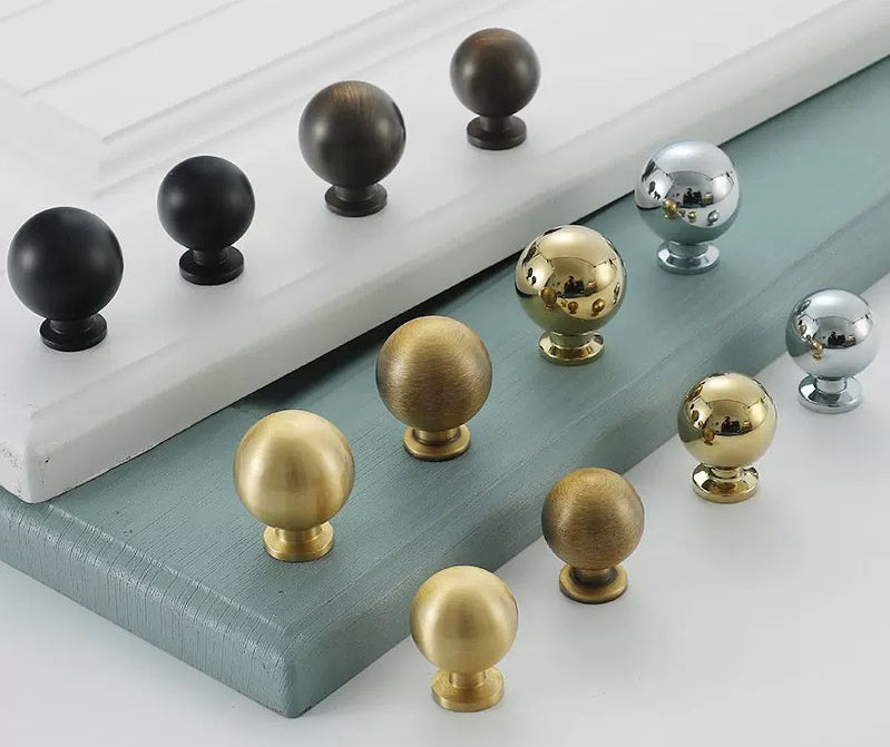 Brass Cabinet Pull Hardware Ball Knobs