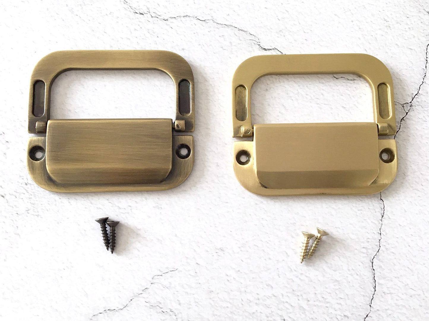 Brass Drop Ring Drawer Pulls Front Screws