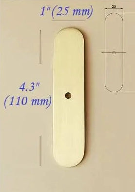 Brass Oval Backplate for Drawer Knobs Cabinet Pulls Brushed Gold Lynns Hardware 110 mm