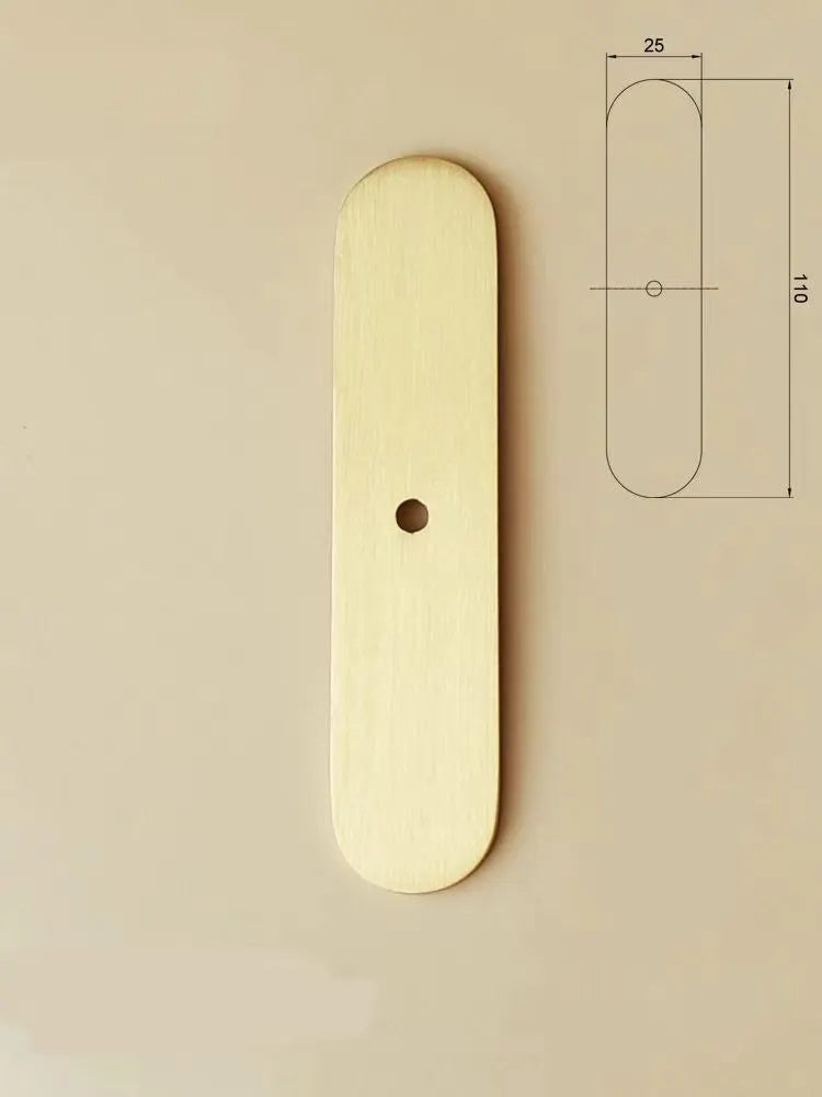 Brass Oval Backplates for Drawer Knobs Cabinet Pulls Brushed Gold Lynns Hardware 110 mm
