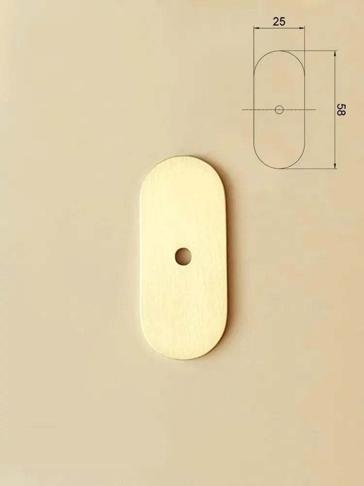 Brass Oval Backplates for Drawer Knobs Cabinet Pulls Brushed Gold Lynns Hardware 58 mm