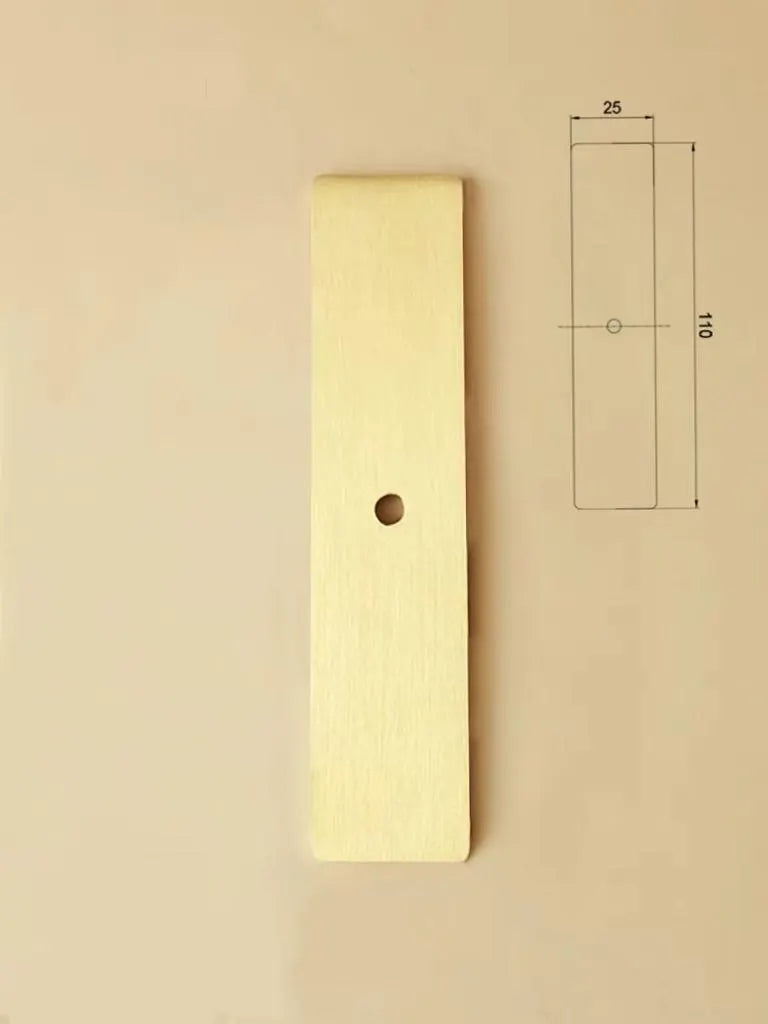 Brass Rectangle Backplates for Drawer Knobs Cabinet Pulls Brushed Gold Lynns Hardware 110 mm