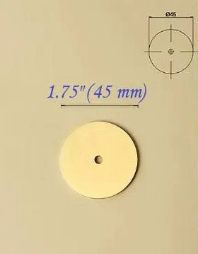Brass Round Backplate for Drawer Knobs Cabinet Pulls Brushed Gold Lynns Hardware 45 mm