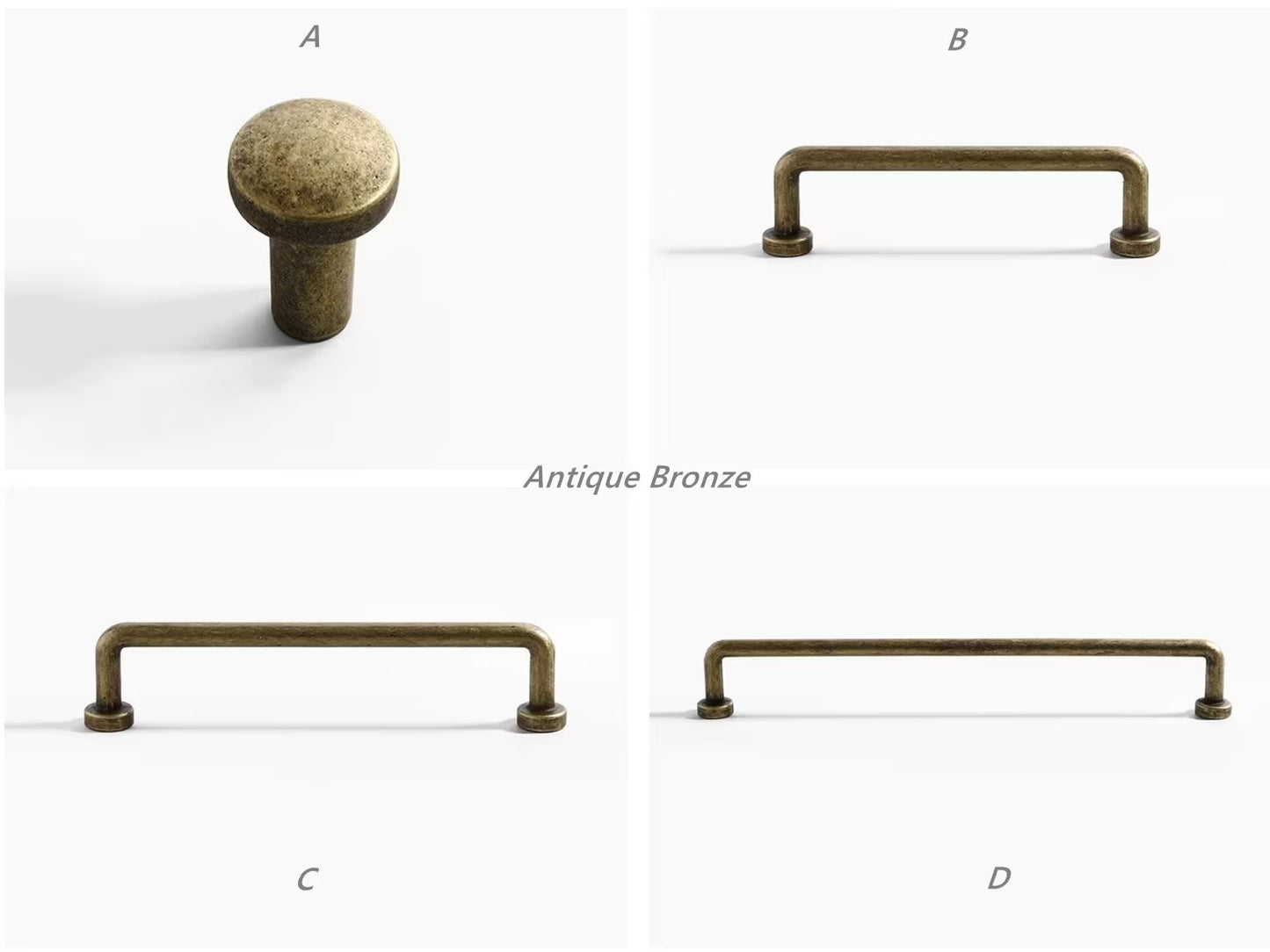Bronze Antique Retro Slim Dresser Drawer Pulls Cabinet Handles
