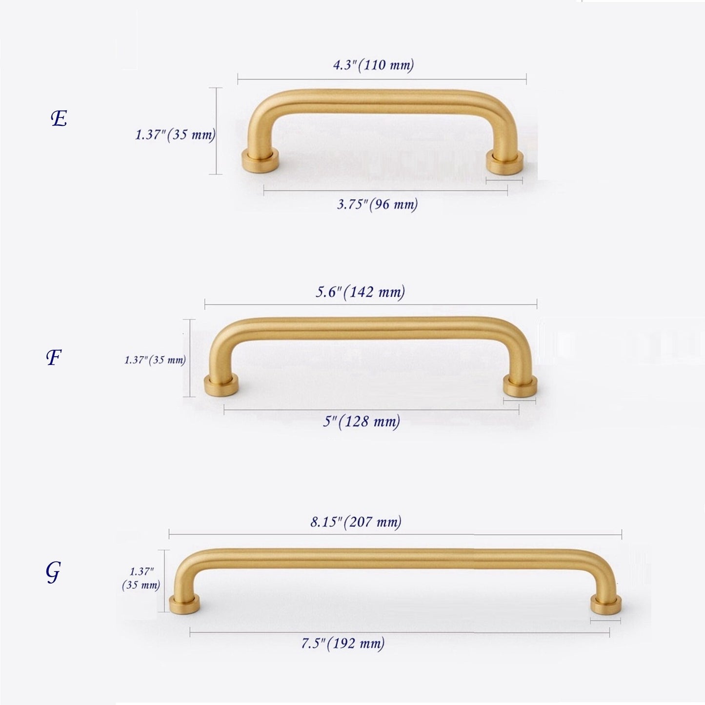 brushed brass cabinet handles