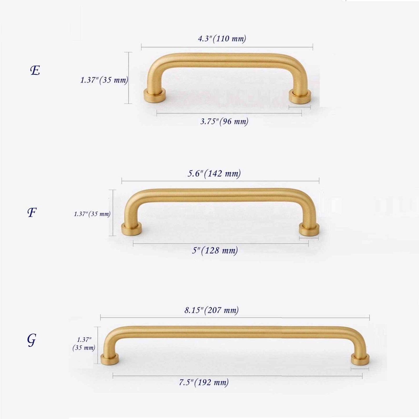 Brushed Brass Cabinet D Pulls & Drawer Ball Knobs