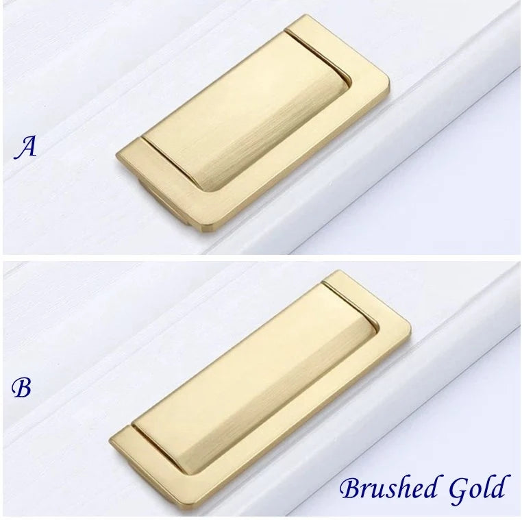 Gold Bail Drawer Pull Drop Handles Backplate rectangular