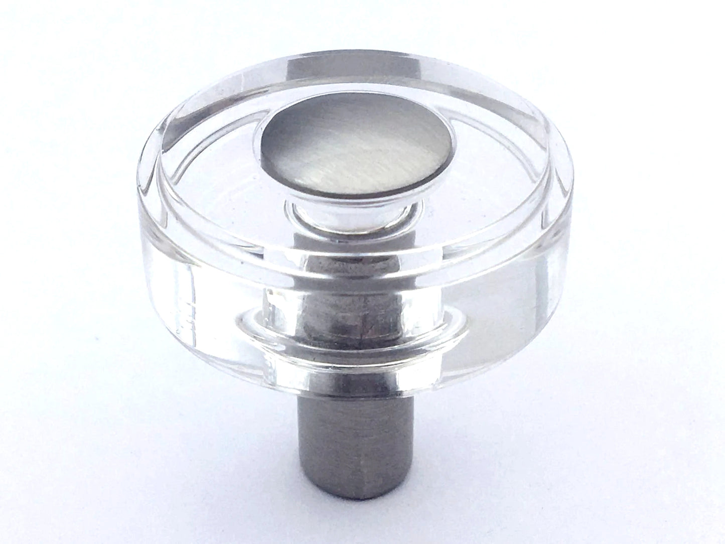 Brushed Nickel Acrylic Drawer Pulls Kitchen Cabinet Knobs Clear