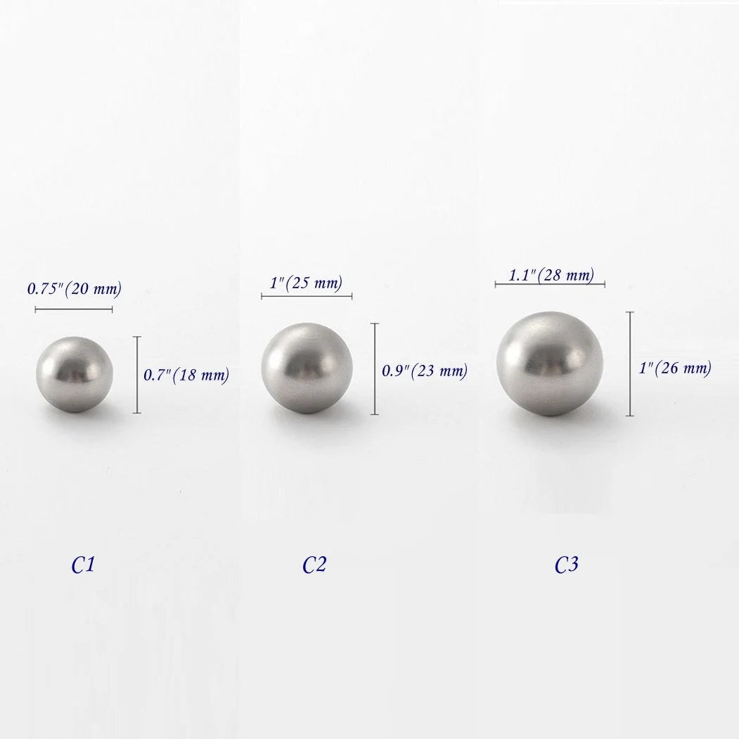 silver Brass globed Drawer Pulls for Minimal Kitchen decor