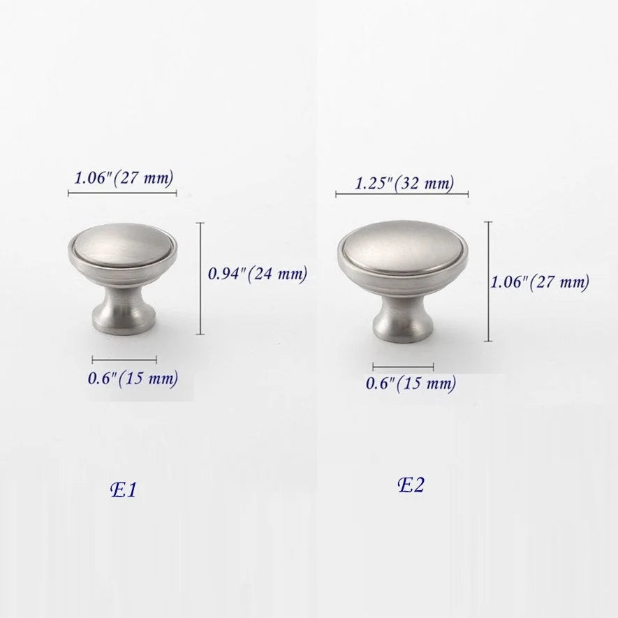 Brushed Nickel Brass Circle Drawer Knobs Pulls Minimalism Kitchen Cabinet Hardware