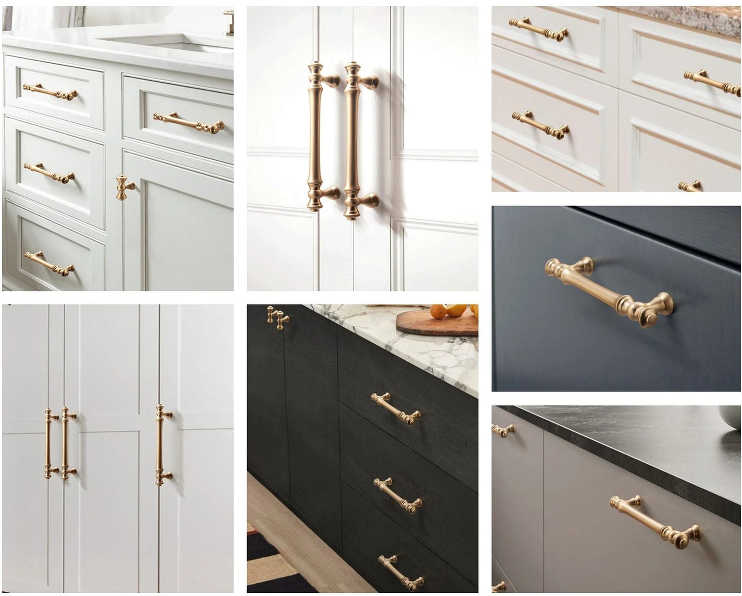 Cabinet Hardware Brushed Gold Kitchen Handles Dresser Drawer Pulls Retro
