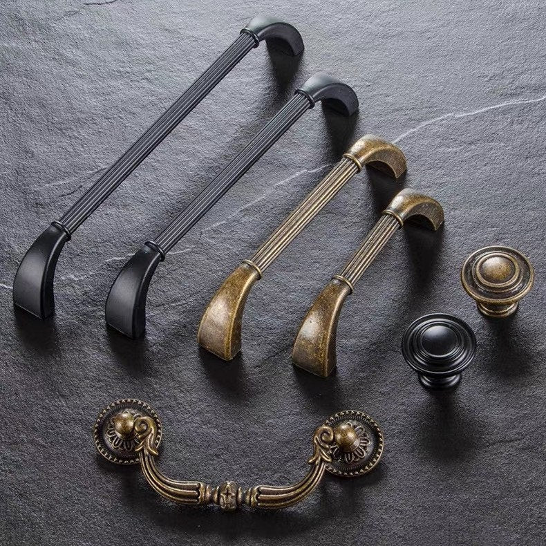 Cabinet Pull Handles Antique Bronze Black Retro Kitchen Hardware