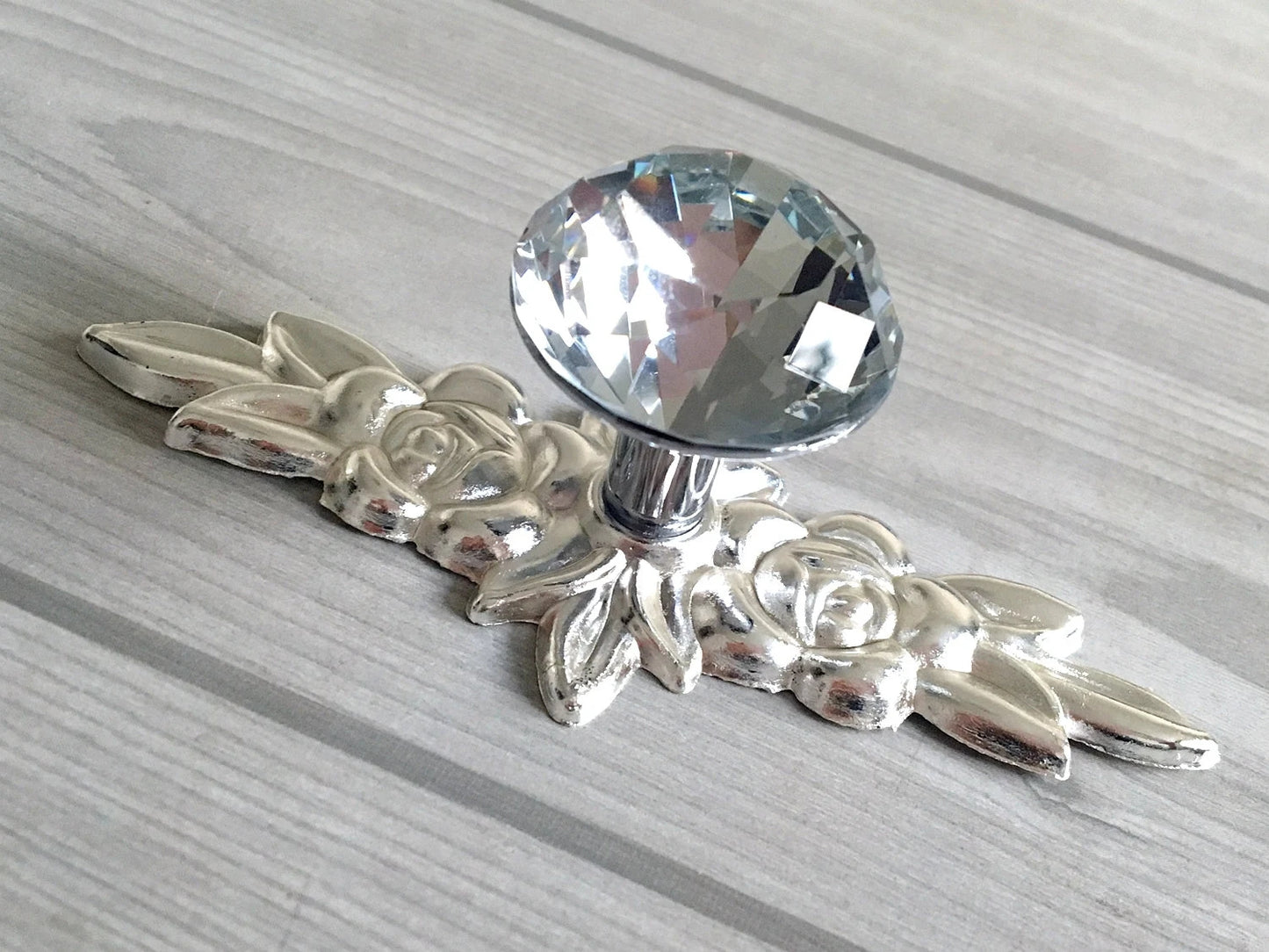 Crystal Drawer Knob Backplate Cabinet Pulls Kitchen Hardware