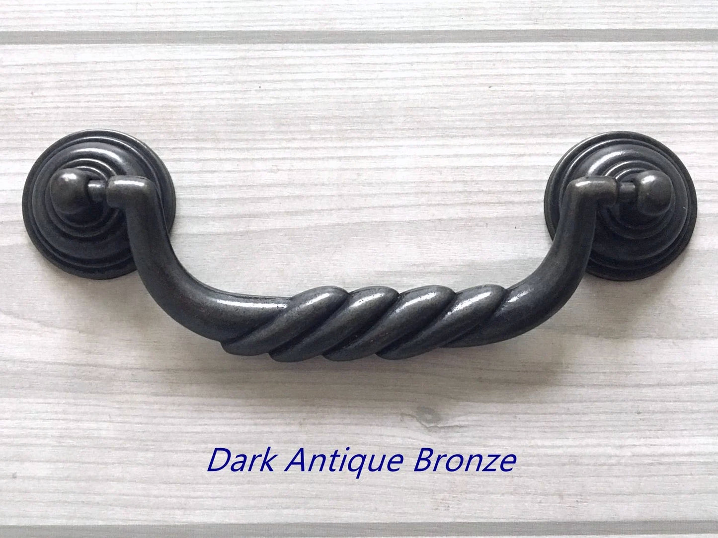 4.5" Drawer Pull Drop Bail, Vintage Style, Antique Pewter Black Bronze