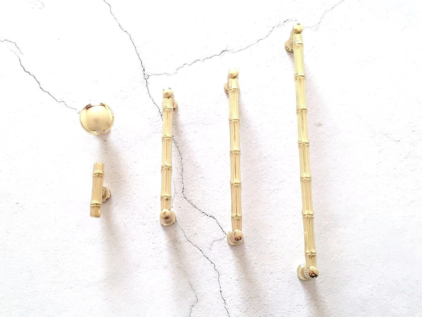 decorative polished gold bamboo cupboard pulls